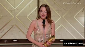 EMMA STONE nude in The Golden Globe Awards
