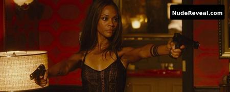 ZOE SALDANA nude in The Losers