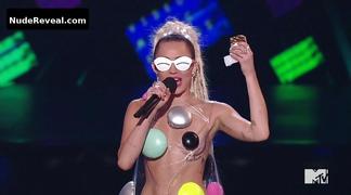 MILEY CYRUS nude in MTV Video Music Awards