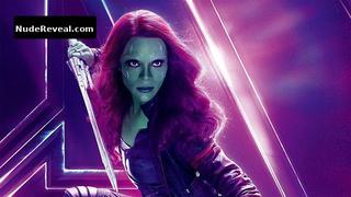 ZOE SALDANA nude in Avengers: Endgame