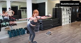 MADELAINE PETSCH nude in Madelaine Petsch Workout Routine